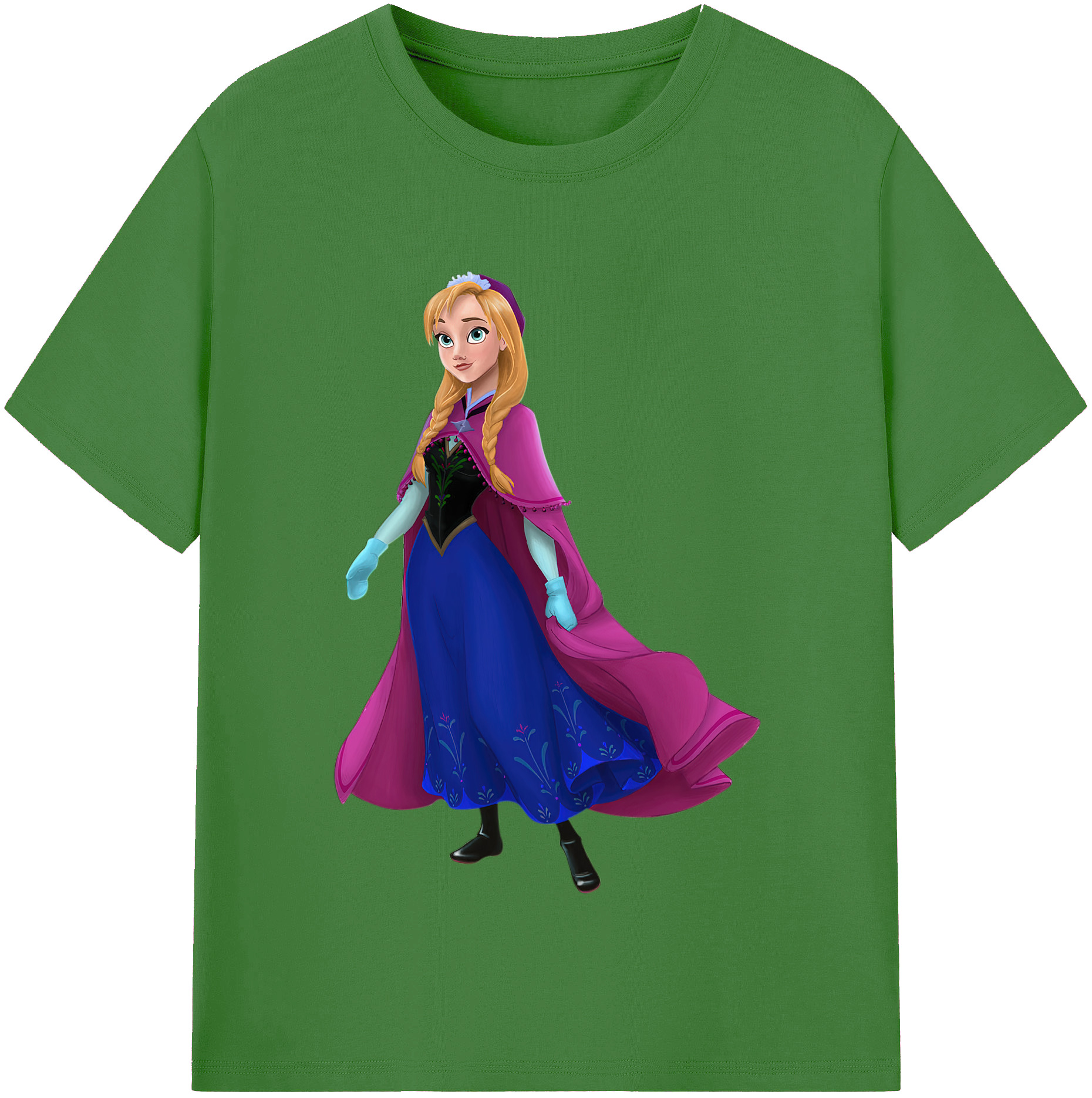 （画像用） アナと雪の女王 アンナ エルサ Frozen Anna Elsa レディースカジュアルプリントTシャツ（綿100％）